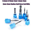 7Pcs Radius Ball Nose 2 Flutes Shank Spiral Deep Slotting Router Bits for C