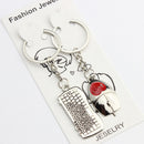 1Pair Couples Keyring Set Mouse &keyboard Key Ring Keychain Keyfob Lover G BX