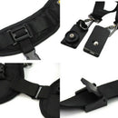 Black Dual Shoulder Quick Release Belt Sling Strap For 2 DSLR Camera Canon Nikon