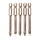 5 Pieces Of 6Mm Glass Drill Bit Set Tungsten Carbide Tip Ceramic Tile Cutte
