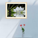 40x30cm White Lotus DIY 5D Diamond Painting Cross Stitch Needlework Craft