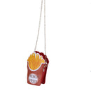 Woman Cupcake PU Chain Bag Popcorn Crossbody Messenger Bag (French Fries