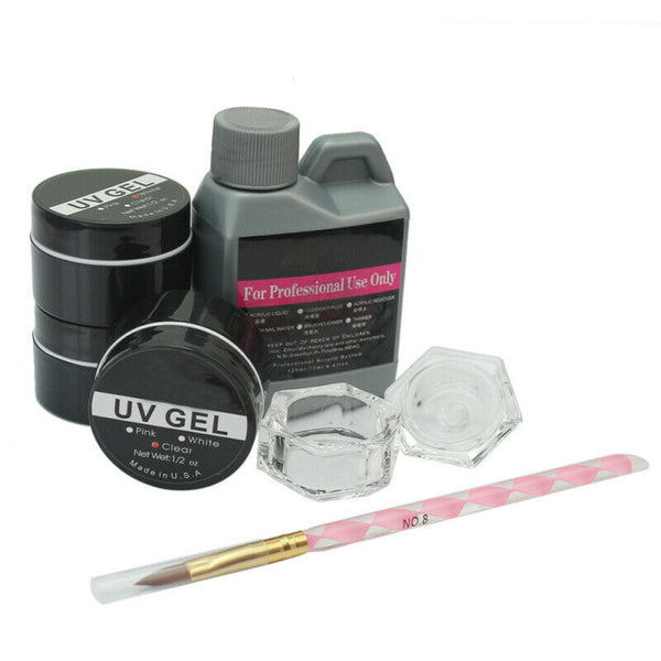 Professional Nail Art Tool Kit Set UV Gel Polish Acrylic liquid Supplies Tool