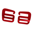 Set of 2 Aluminum Alloy Webbing Strap Buckles G Hook Outdoor Carabiners Red
