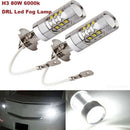 Super Bright H3 80W 6000K Halogen LED Chips Headlight Bulbs Conversion Kit Lamps