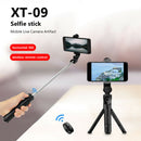 XT-09 Bluetooth Selfie Stick Monopod Mini Tripod + Remote for 3.5-6 inch Phone