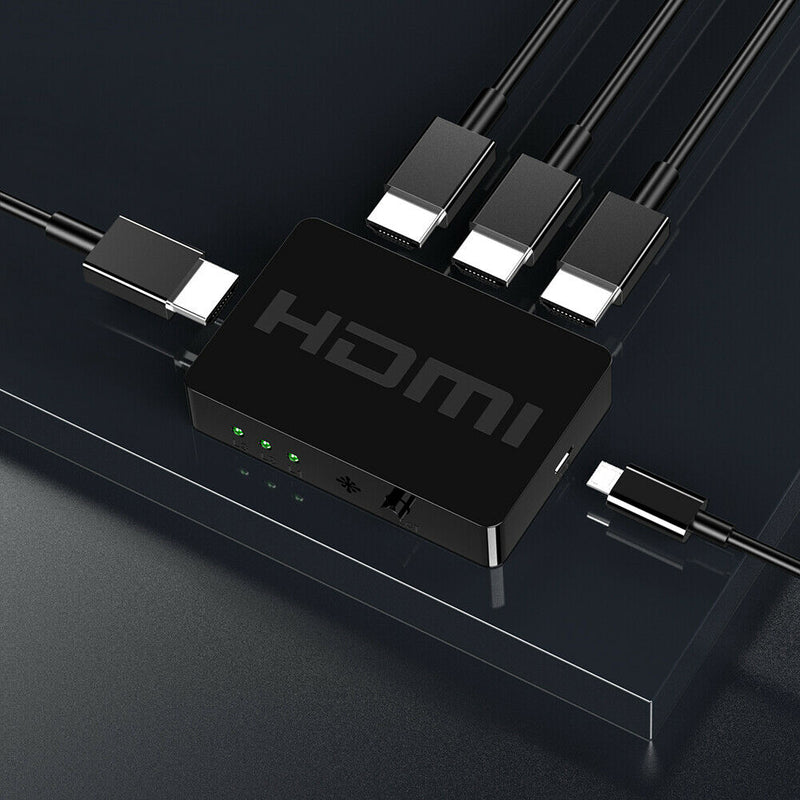 HW-HD301M 3 Port 1080P HDMI Switcher 3x1 HDMI Splitter Adapter w/Remote Control