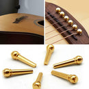 6 Pcs Acoustic Guitar String Bridge Pins Solid Copper Brass Endpin Replacement