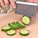 Stainless Steel Potato Chip Slicer Dough Vegetable Fruit Wavy Slicer KnifeB Hn