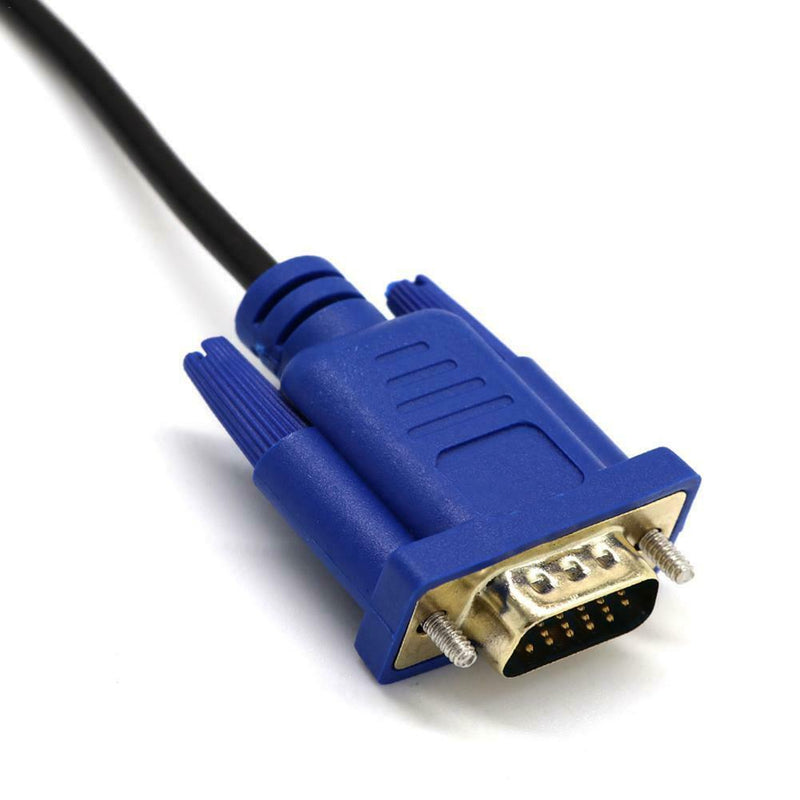 1.5M DVI-I DVI to VGA D-Sub Video Adapter Cable Converter 1080P HDTV Windows