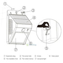 20 LED Solar Power PIR Motion Sensor Wall Light Outdoor Garden Waterproof Lamp