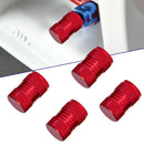 4x Red Metal Tyre Valve Alloy Dust Caps Cover Car Motorbike Bike Van Moped New
