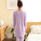 Womens Pajama Sleepwear Nightwear Set Long Sleeve Round Neck Tops Stripe Pants
