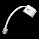 6P2C RJ11 Male to Female Two Way Telephone Splitter Converter Cable I3L6