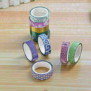 10X 15mm*5m DIY Self Adhesive Glitter Washi Masking Tapes Craft Decor* Stic J7S9