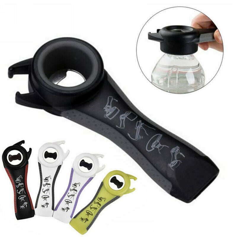 1* 5-in-1 Bottles Jars Can Manual Easy Opener Home Kitchen Multifunctional
