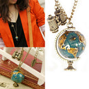 Globe Telescope Celebrity Bronze Long Chain Pendant Necklace Jewelry Chain gift