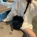 Fashion Drawstring Messenger Bag Women Solid Color Casual Shoulder Handbag