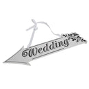 White Wooden Wedding Direction Arrow Sign Wedding Ceremony Reception Decor LJ