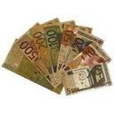 7pcs/set Euro banknote goldfoil paper money crafts collection banknote currencyME