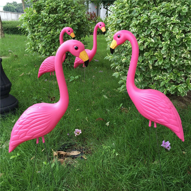 Lifelike Pink Flamingo Garden Decoration Lawn Sculpture Ornament Decor