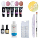 Major Dijit 12Pcs/Set Nail Art Set Poly Gel Finger Extension Clear Pink Jel