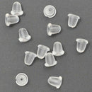 Elegant 500pcs Silicone CLEAR RUBBER EARRING BACK Stoppers Accessory for Lady