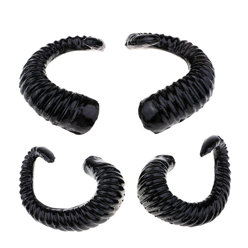 2x Artificial Ram Horns Headband Halloween Witch Demon Costume Indie Gothic
