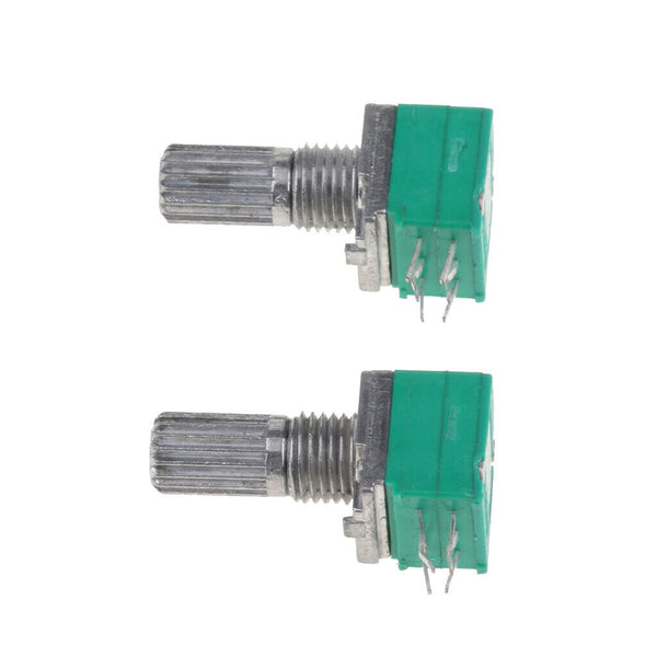 2 Pack B50K Knurled Shaft Linear Rotary Taper Potentiometer Switch, 50K Ohm, 6