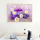 5D DIY Full Drill Diamond Painting Purple Flowers Cross Stitch Embroidery
