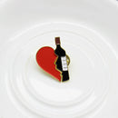 2pcs Heart Wine Bottle Pin Brooch Jacket Backpack Enamel Badge Jewelry Gift A
