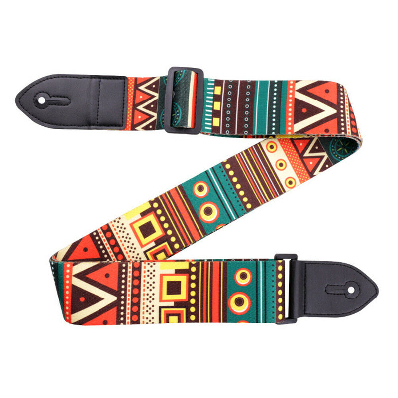 Leather Guitar Strap Adjustable Belt Musical Instrument Part (Ethnic Style) A