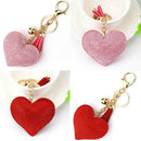 5pcs Love Pendant Tassel Keychains Fashion Heart Rhinestone Keyring Gift
