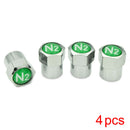 4X Safety NITROGEN N2 Wheel Tire Valve Stem Caps Simple Chrome Plating Accessory