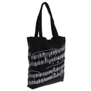 Women Girls Casual Music Notes Tote Shopper Bag Shoulder Handbag Black