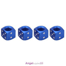4pcs Dice Style Car Tire Wheel Tyre Caps Valve Stem Dust Covers (Blue)