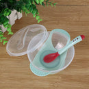 3pcs Baby Dinnerware Feeding Set Sucker Bottom Bowl Dust Cap Spoon Dishes
