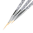 3 Sizes Nail Art Painting Brush Durable UV Gel Painting Liner Pen Nylon Hair