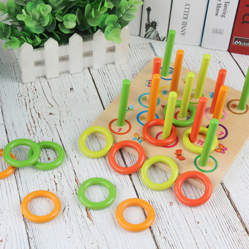 Colorful Ring Wooden Stacking  Education Toys For     Toddlers