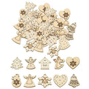 50pcs 3cm Wood Christmas Decor DIY Xmas Tree Hanging Ornaments Pendant (K)
