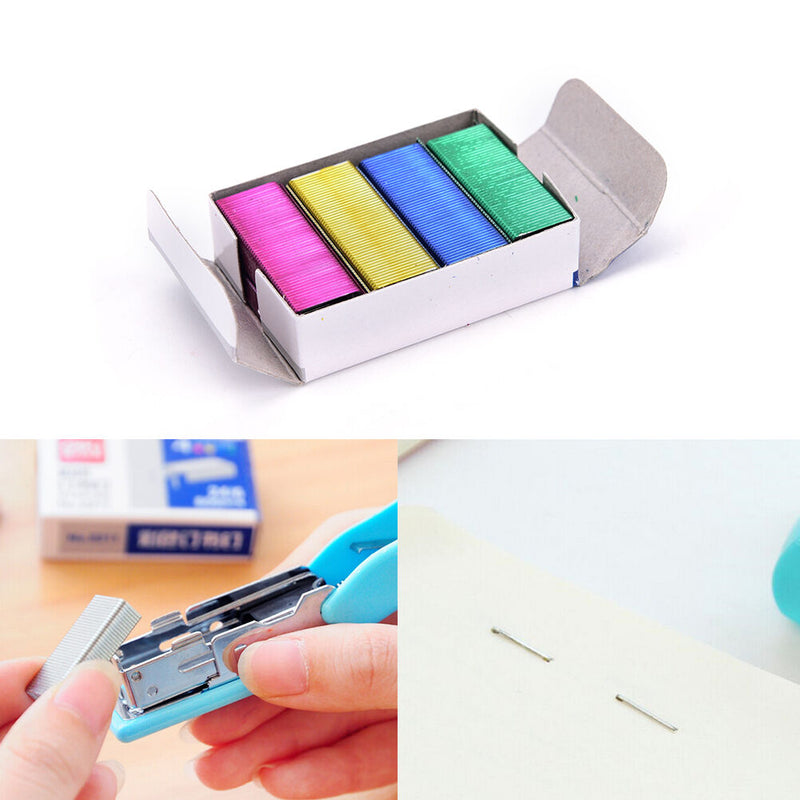 1Pack 10mm Creative Colorful Stainless Steel Staples Office Binding Supplies 3C