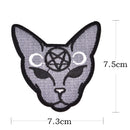 2pcs/lot Gothic Cat Sew Iron On Patch Embroidery Sewing DIY Halloween AppliqueOZ