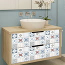 20pcs Retro Floor Tiles Wall Stickers Self-adhesive Decals (CRY006 10x10cm) A