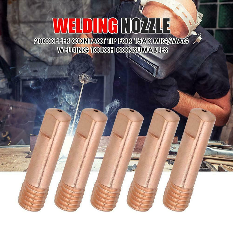 20pcs MIG Welding Nozzle Contact Tips Gas Diffuser Connector Holder (0.8)