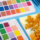 Watercolor Pigment Set 24 Colors Solid With Water Brush New I0U0