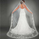 One Layer Tulle 3 Meters Long Wedding Veil Bridal Veils White Lace Edge wit