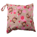 Baby Toddler Waterproof Zipper Reusable Cloth Diaper Bag Monkey Pattern