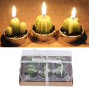 6Pcs Mini Tealight Candles Long Burning Unscented Succulent Tea Light Home Decor