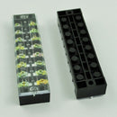 2 Pcs 8 Position Double Row Screw Terminal Covered Barrier Strip 600V 25A I2A7