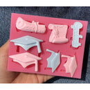 Graduation Hat Medal silicone fondant lace mold cake decorating tools chocol JR